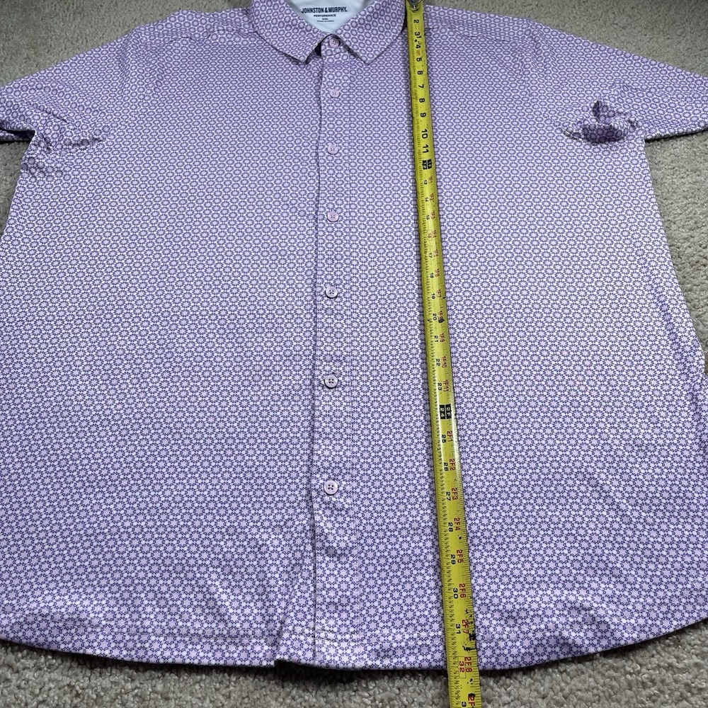 Johnston & Murphy Men's Performance Golf Polo Shirt 2XL Geometric Pattern EUC - Picture 5 of 7